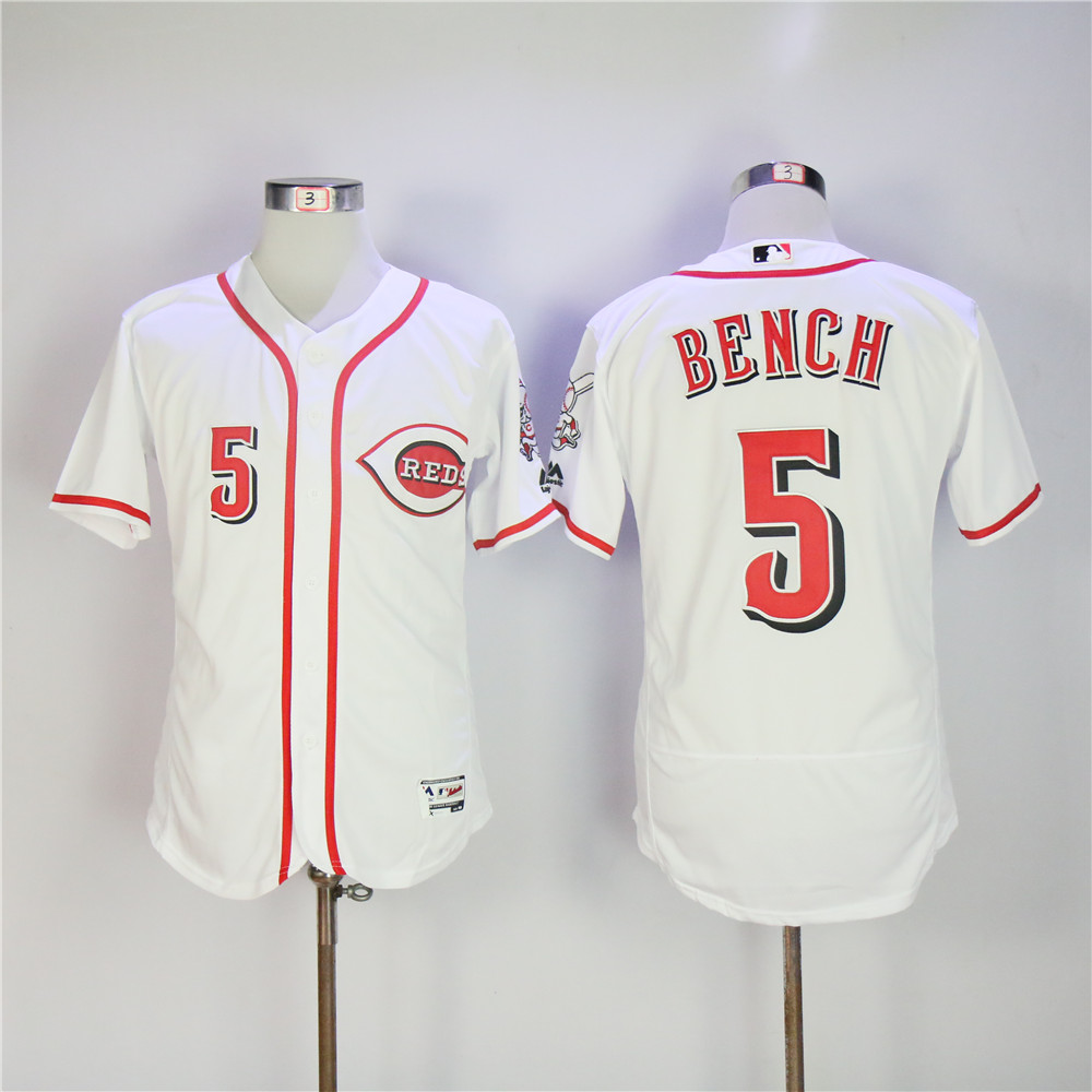 Men MLB Cincinnati Reds #5 Bench white Flexbase  jerseys->cincinnati reds->MLB Jersey